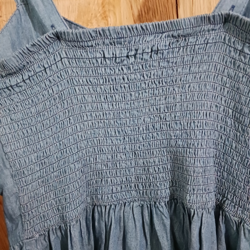 Rebellion Denim Jumper Pinafore Apron Midi Summer Dress - Picture 8 of 13